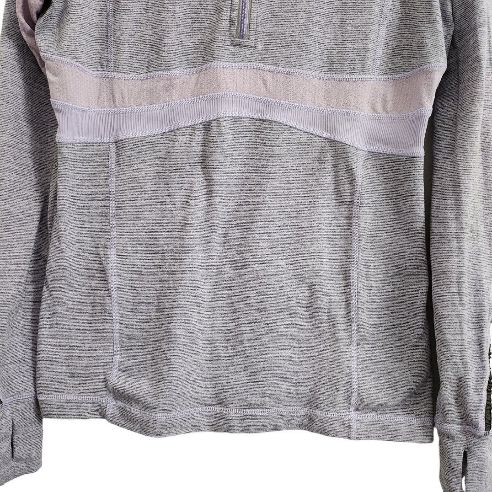 Lululemon Sweater 8 Womens Run Full Tilt Pullover 1/4 Zip Lavendar Heathered Gym - Picture 4 of 15
